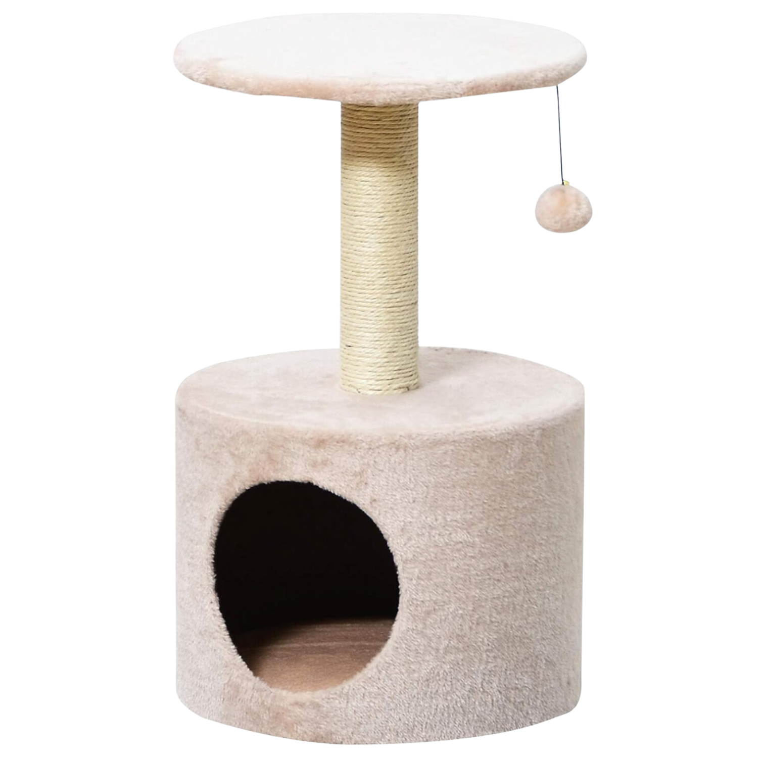 Two by Two Amarillo - Beige Wood Composite & Faux Fur Scratching Post Cat Furniture