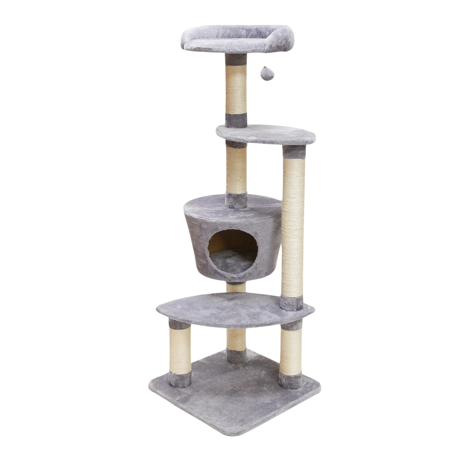 Two by Two Berkeley - Gray Wood Composite & Faux Fur Scratching Post Cat Furniture