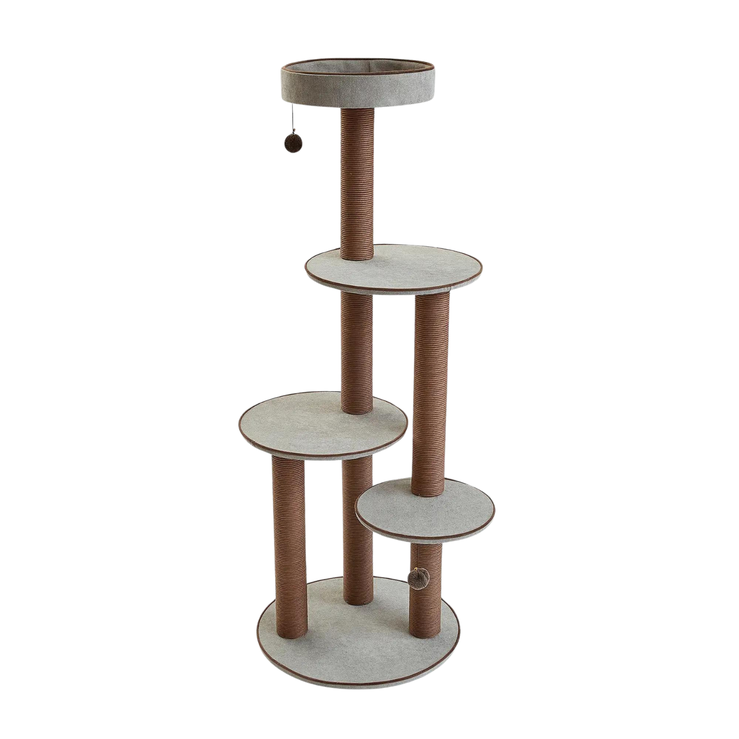 Two by Two Bloomfield - Gray Wood Composite & Faux Fur Scratching Post Cat Furniture