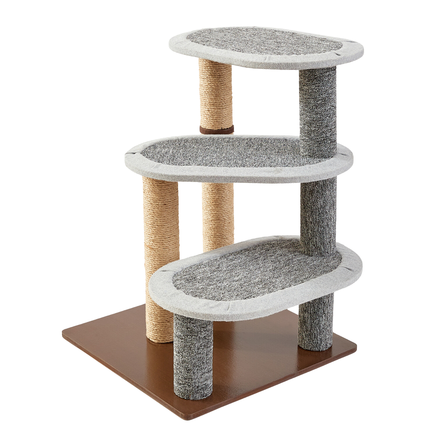 Two by Two Boca Raton - Grey Wood Composite & Faux Fur Scratching Post Cat Furniture