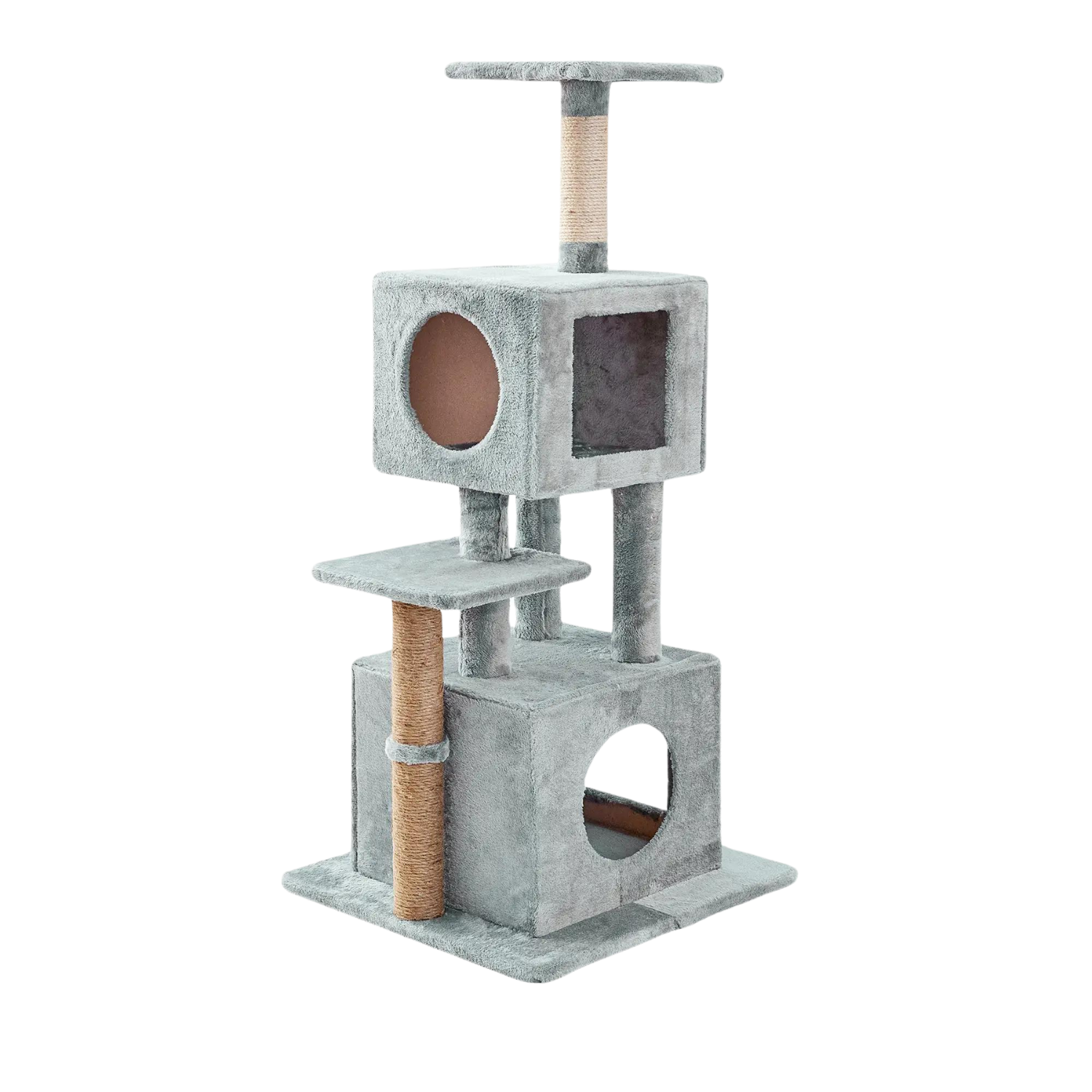 Two by Two Columbus - Gray Wood Composite & Faux Fur Scratching Post Cat Furniture