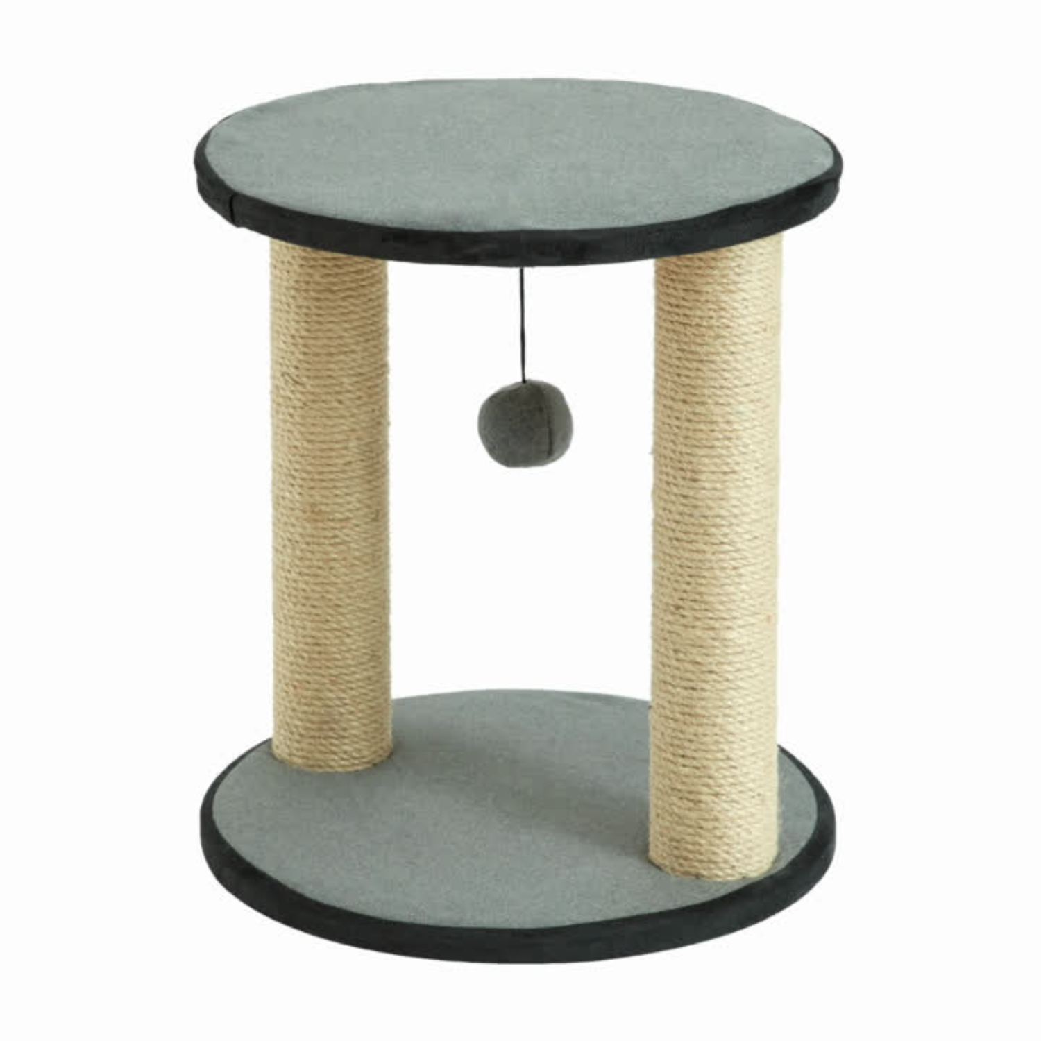 Two by Two Fayetteville - Gray Wood Composite & Faux Fur Scratching Post Cat Furniture