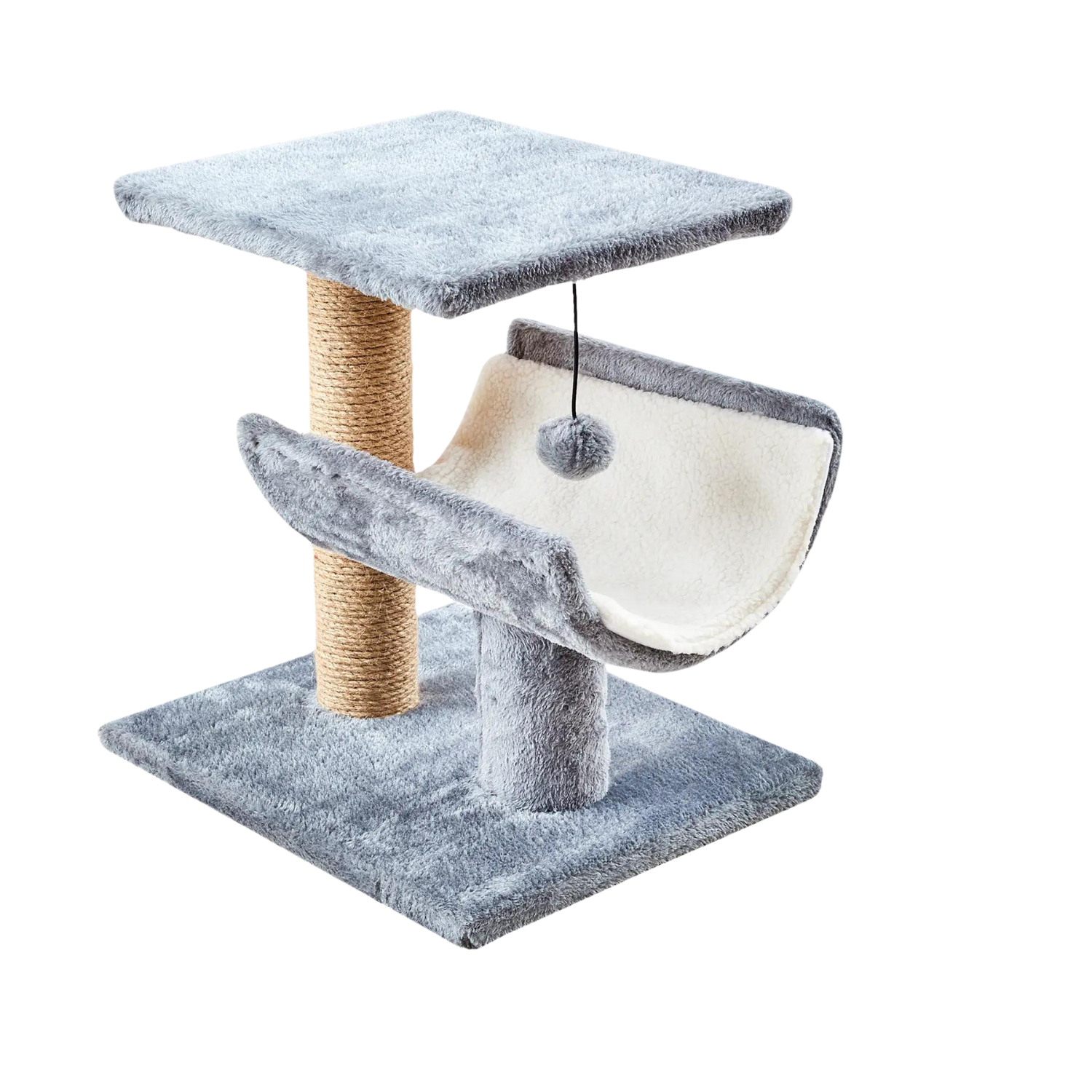 Two by Two Hartford - Gray Wood Composite & Faux Fur Scratching Post Cat Furniture