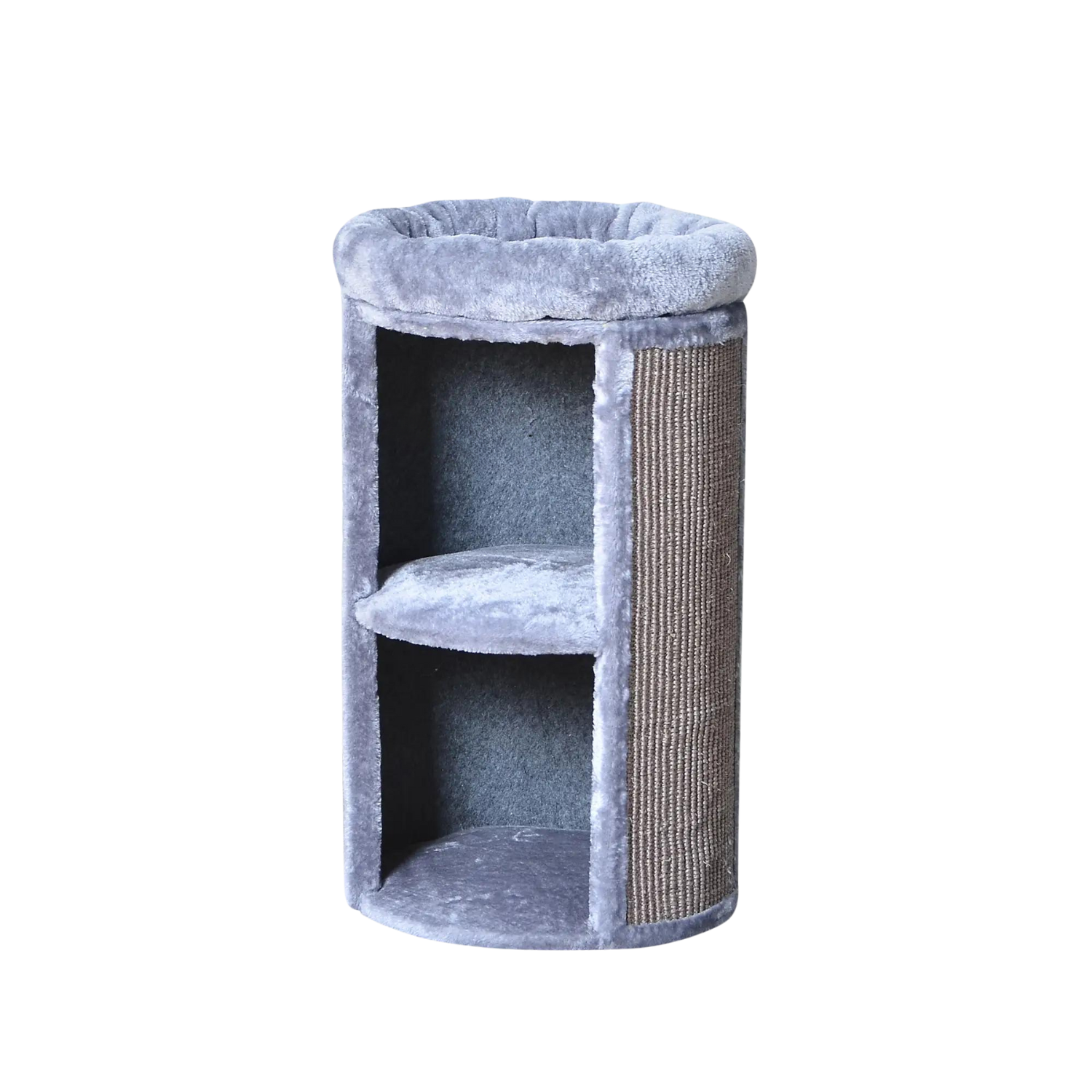 Two by Two Jackson - Off-White Wood Composite & Faux Fur Scratching Cat Furniture