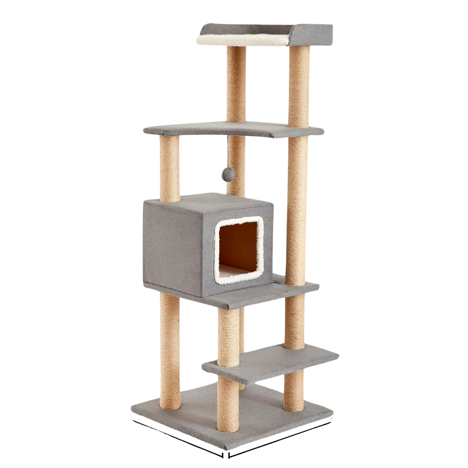 Two by Two San Diego - Gray Wood Composite & Faux Fur Scratching Post Cat Furniture