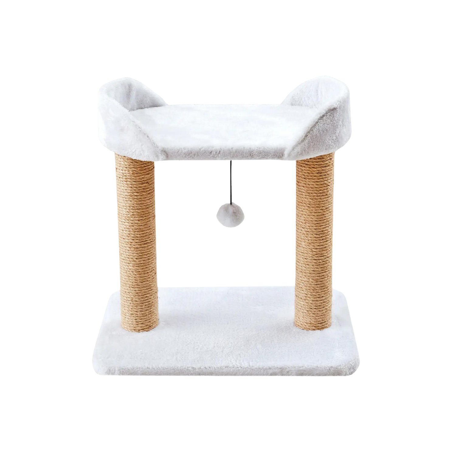 Two by Two Nashville - Ivory Wood Composite & Faux Fur Scratching Post Cat Furniture