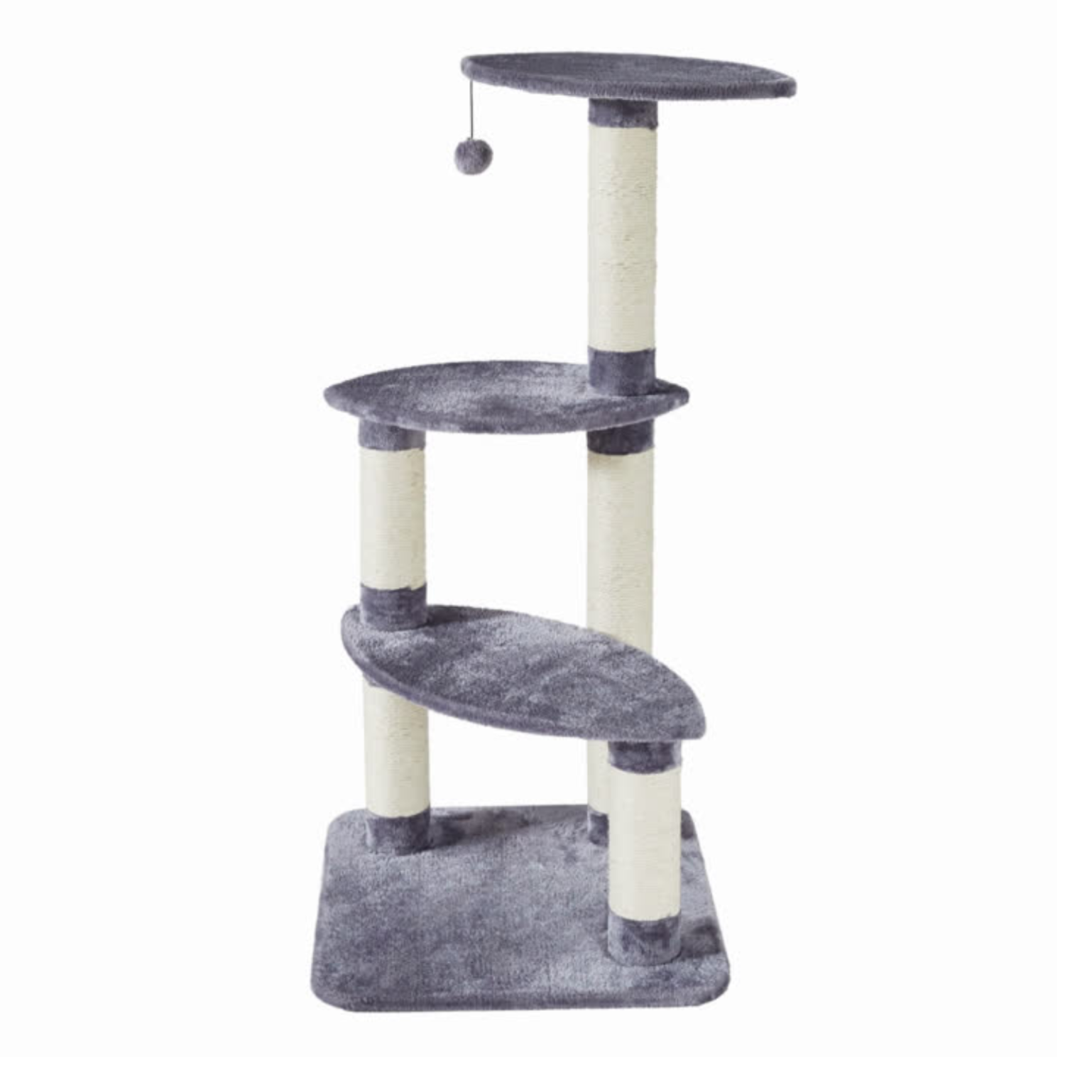 Two by Two Sacramento - Gray Wood Composite & Faux Fur Scratching Post Cat Furniture