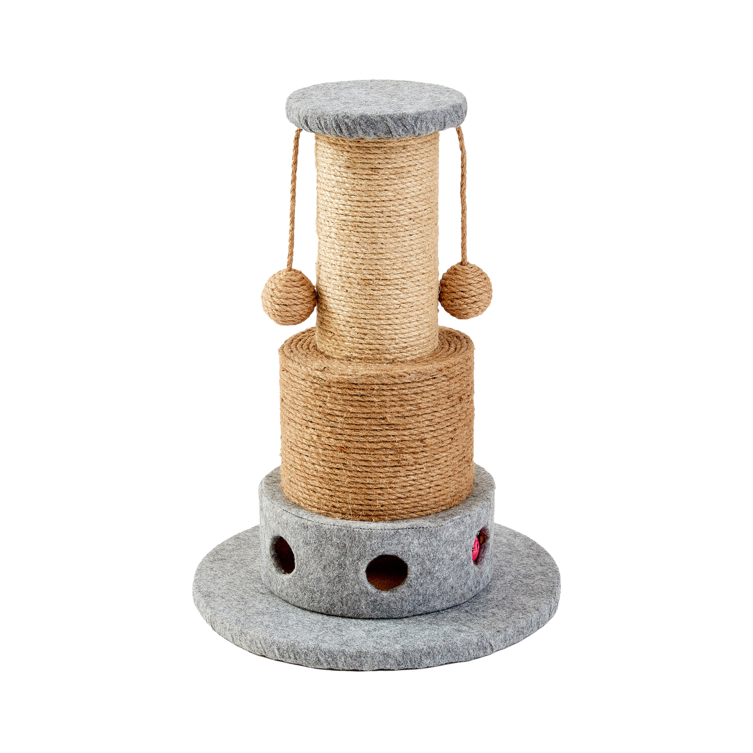 Two by Two Suffolk - Beige Wood Composite & Faux Fur Scratching Post Cat Furniture